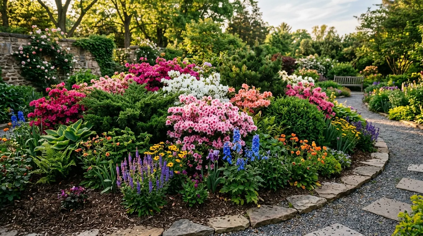 Azalea With Evergreen Foliage